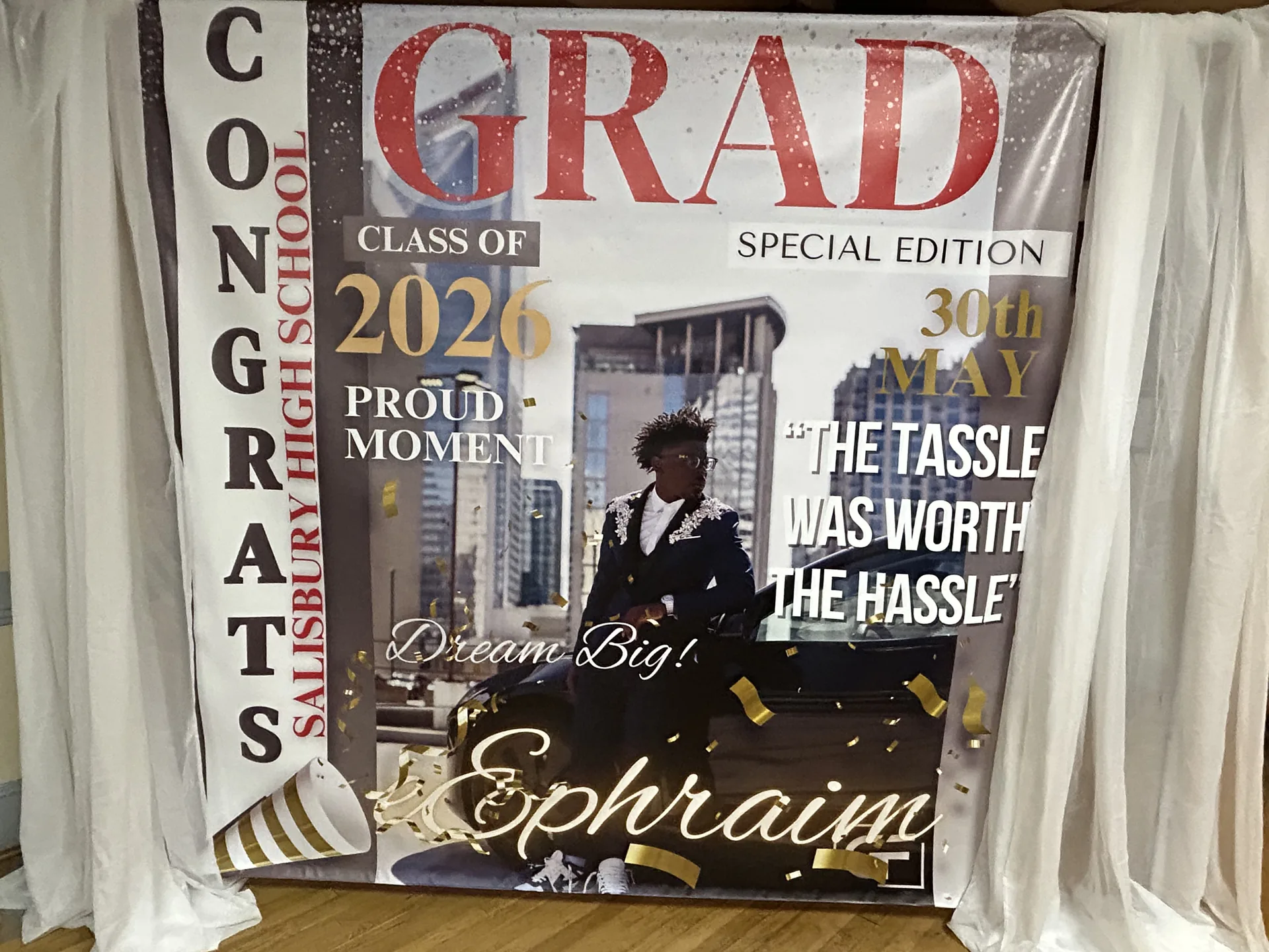 Custom graduation banner for Class of 2026