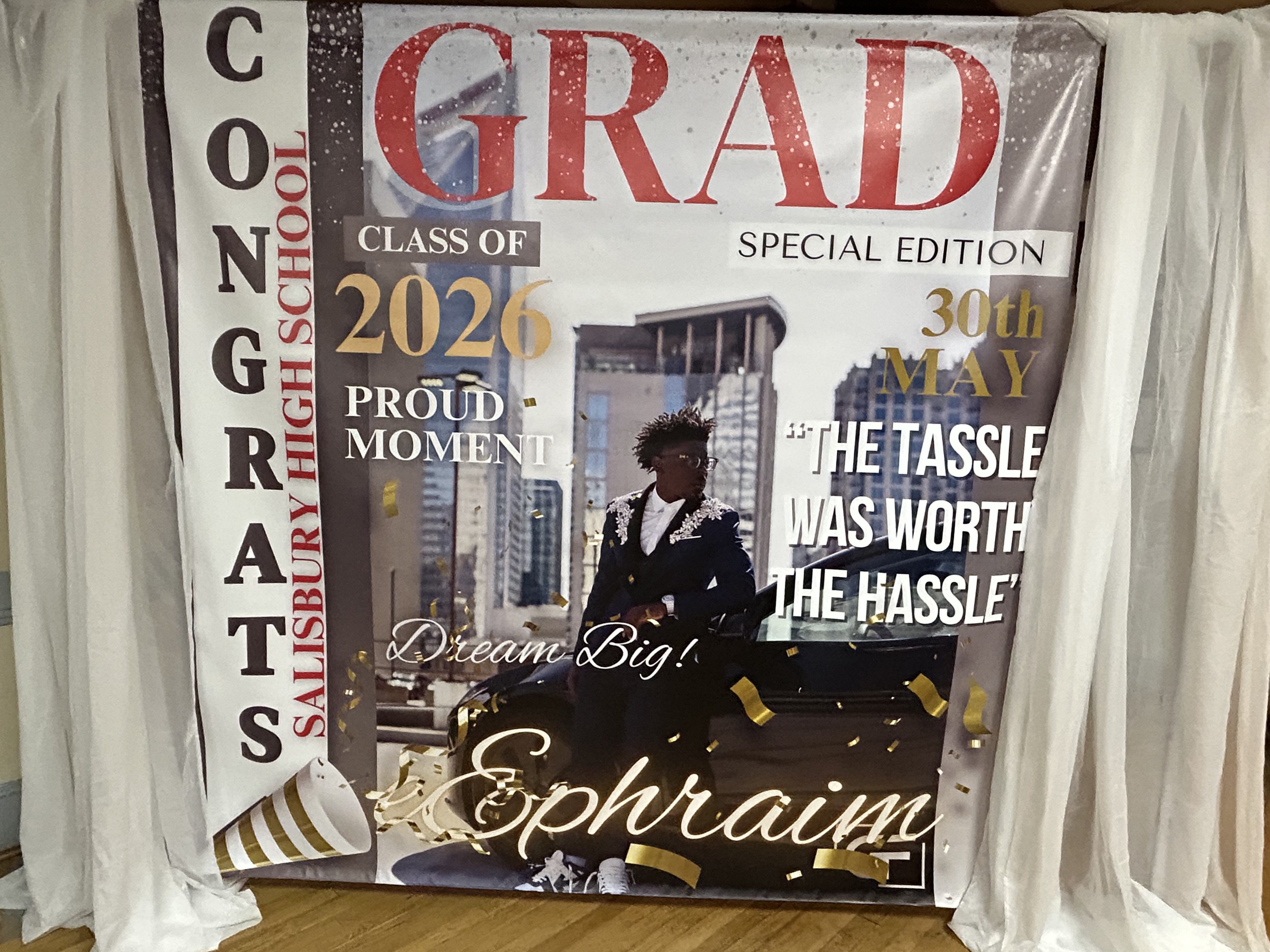 Custom graduation banner for Class of 2026